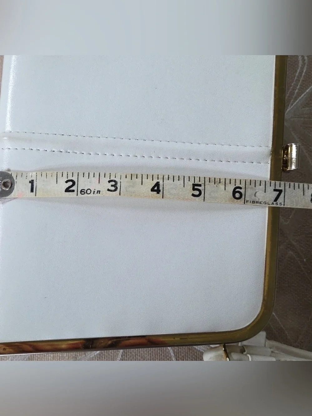 Vintage White Double Kisslock Shoulder Bag Purse. Mid-Century “camera” bag.